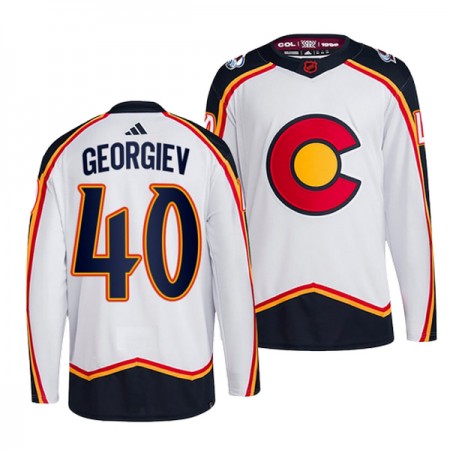 Mænd NHL Colorado Avalanche Trøje Alexandar Georgiev 40 Adidas 2022-23 Hvid Reverse Retro 2.0 Authentic